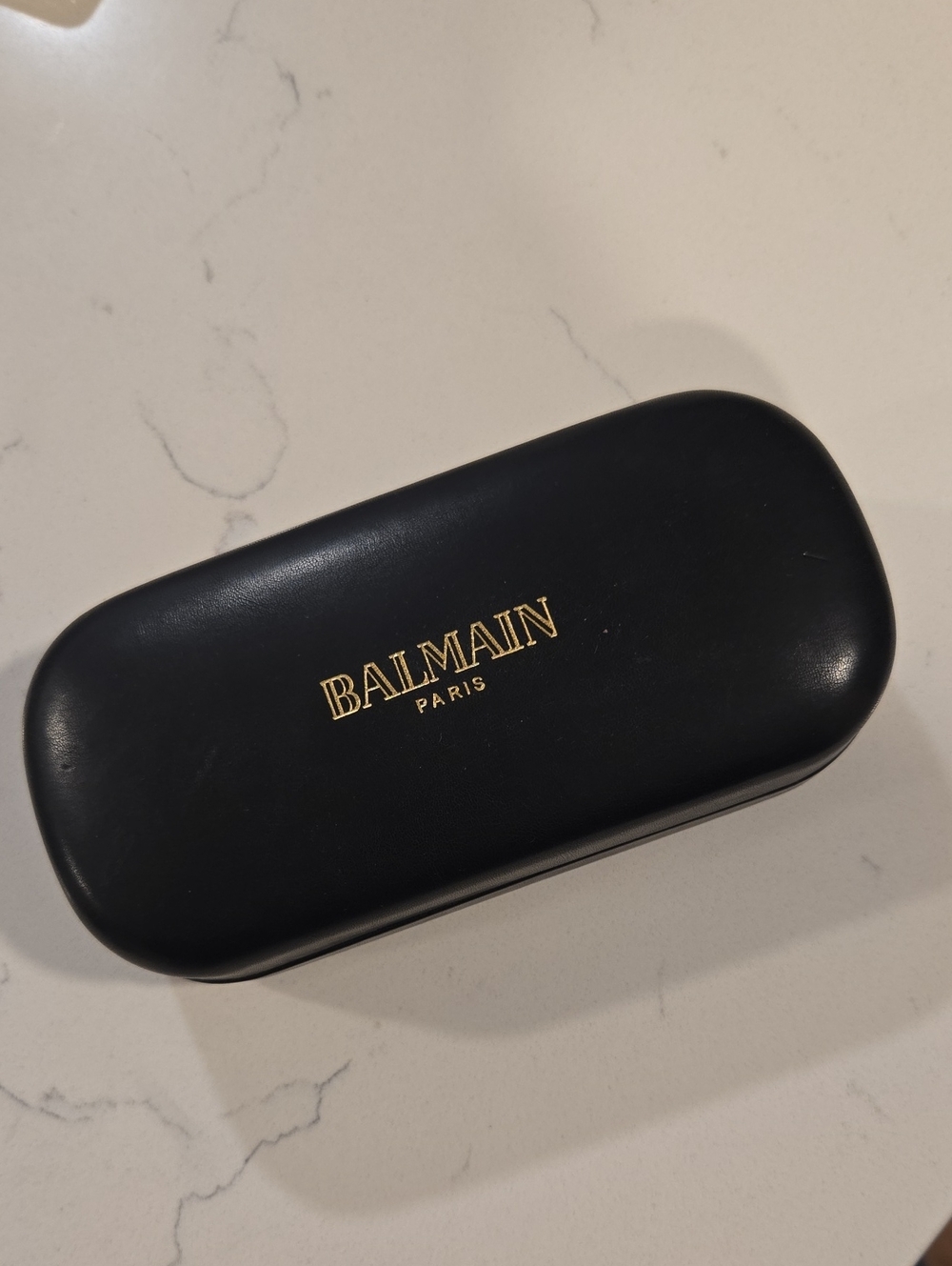 Balmain Black Sunglasses Case with Gold Logo